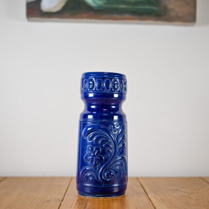 אגרטל תבליט כחול רויאל