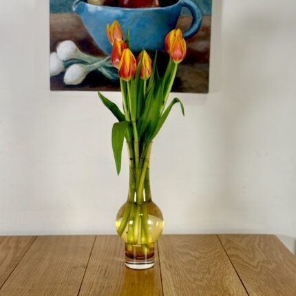 אגרטל לאסי זכוכית צהובה