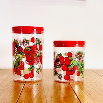 זוג צנצנות פלסטיק וינטאגי