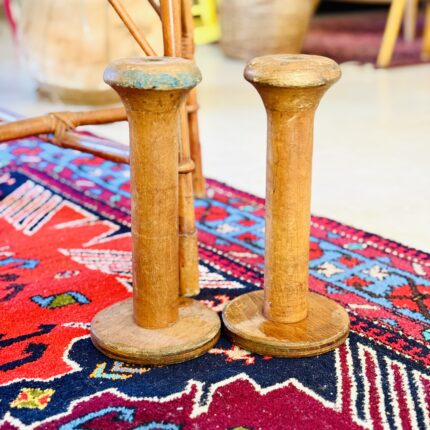 זוג מעץ סלילים גדולים וינטג׳