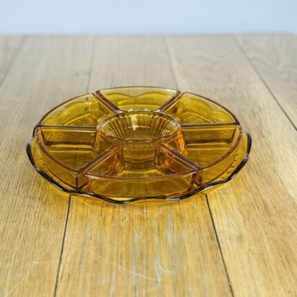 כלי להגשה צבע ענבר צרפתי